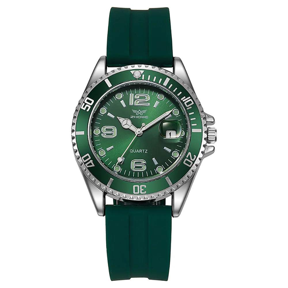 Business Men Classic Diver Style Watch Fixed Bezel Date Stainless Steel Strap Daily Life Waterproof Quartz Wristwatch