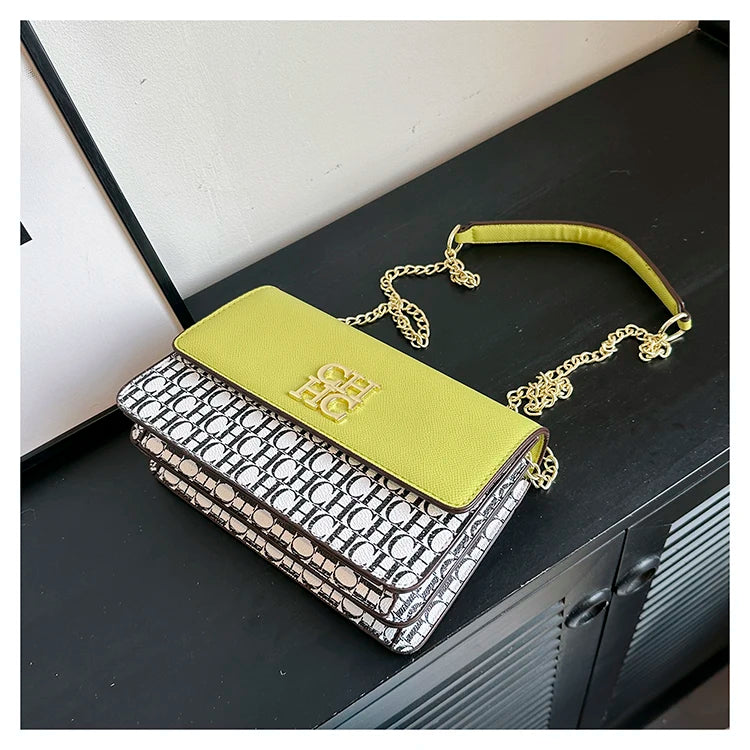 CH Pure Color Design Classic Ladies Crossbody Bag Fashion Luxury Brand Multi Embossed Ladies Handbag Ladies Shoulder Bag