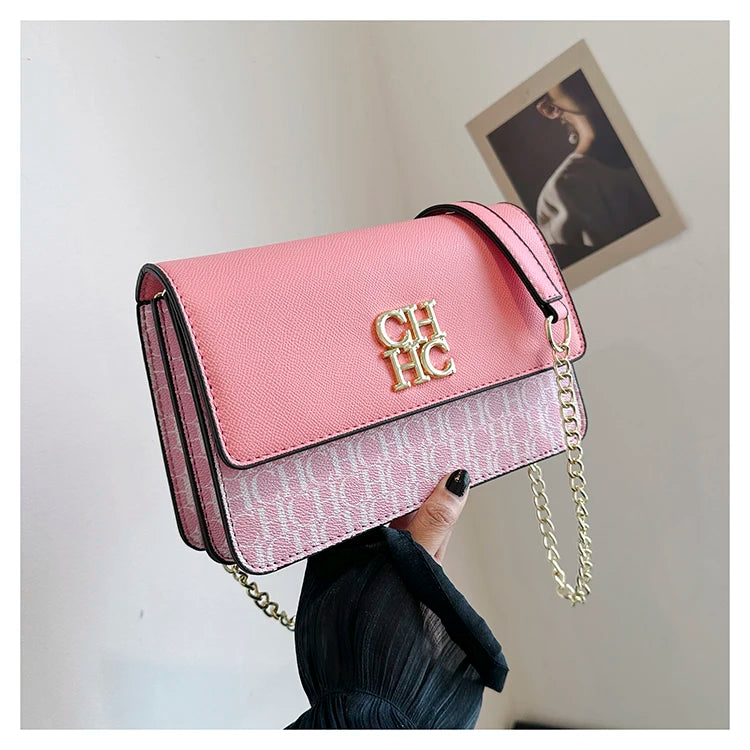 CH Pure Color Design Classic Ladies Crossbody Bag Fashion Luxury Brand Multi Embossed Ladies Handbag Ladies Shoulder Bag