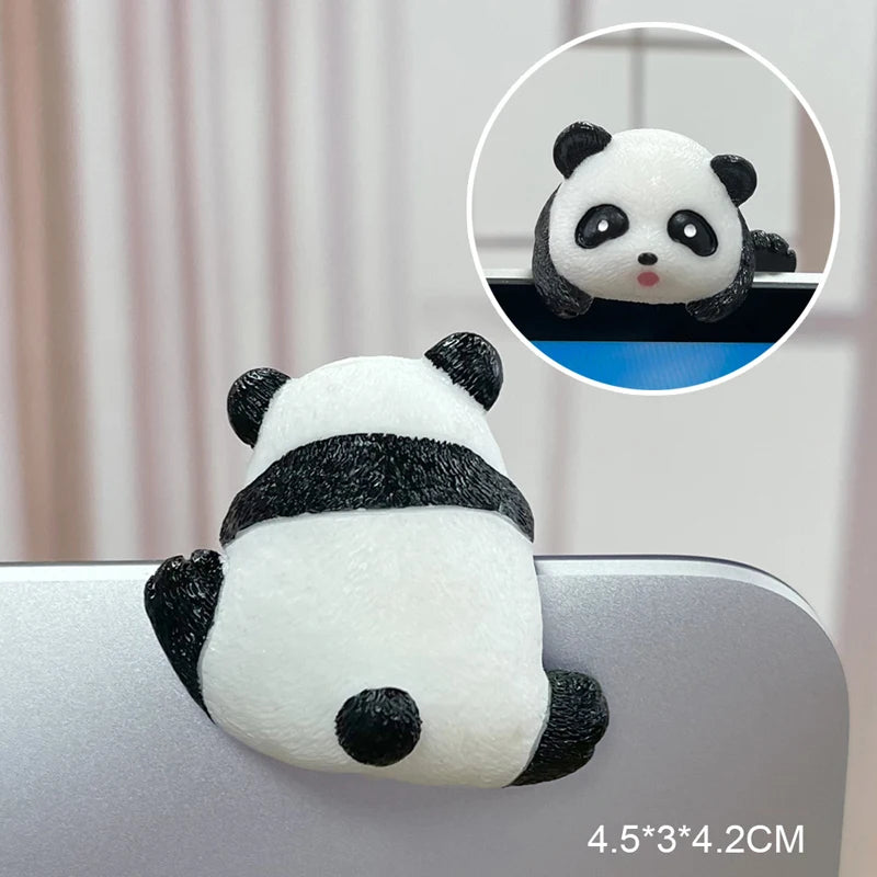 Creative Resin Car Center Console Navigator Screen Lying Panda Animal Decoration Computer Display Koala Model Pig Bear Toy Gift