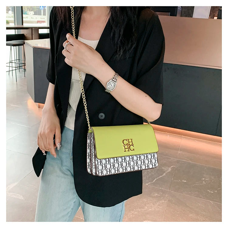 CH Pure Color Design Classic Ladies Crossbody Bag Fashion Luxury Brand Multi Embossed Ladies Handbag Ladies Shoulder Bag