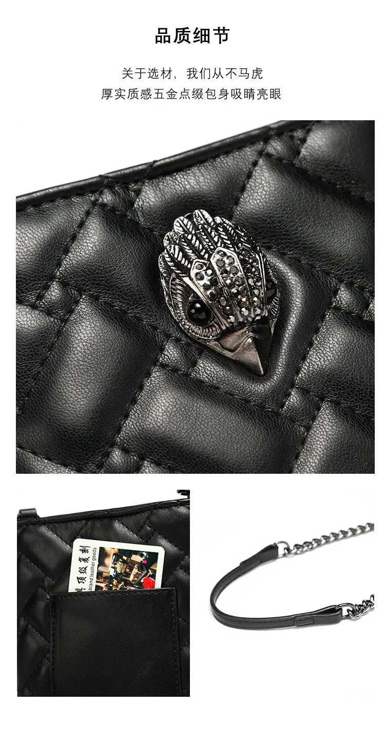 2024 New Trendy Women's Bag with Herringbone Chain Shoulder Bag, Crossbody Bag, Eagle Head, and Phone Bag