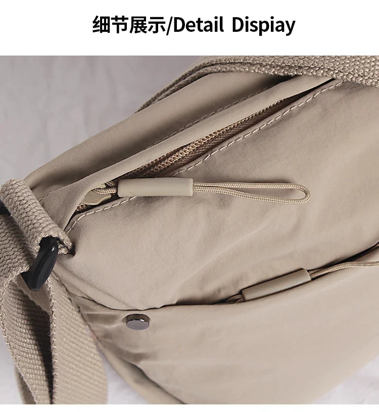Ultra-light Nylon Crossbody Bag for Women Adjustable Wide Strap Lightweight Women's Bag Zipper Closure Stylish Messenger Bag