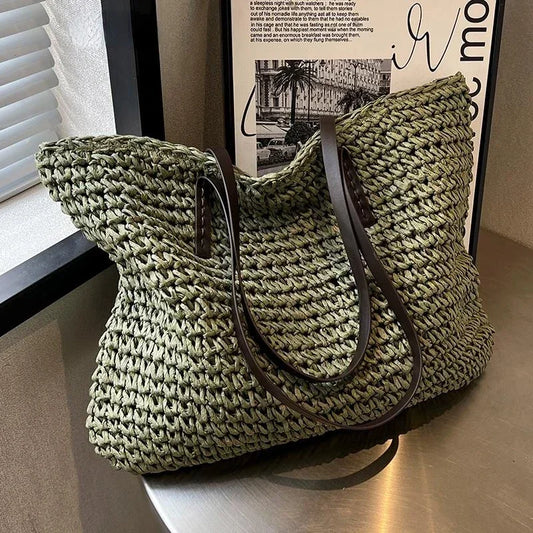 Summer Luxury Design Women's Bag 2025 Hot Selling Grass Woven Fashion Women's Shoulder Bag Leisure Large Capacity Shoulder Bag