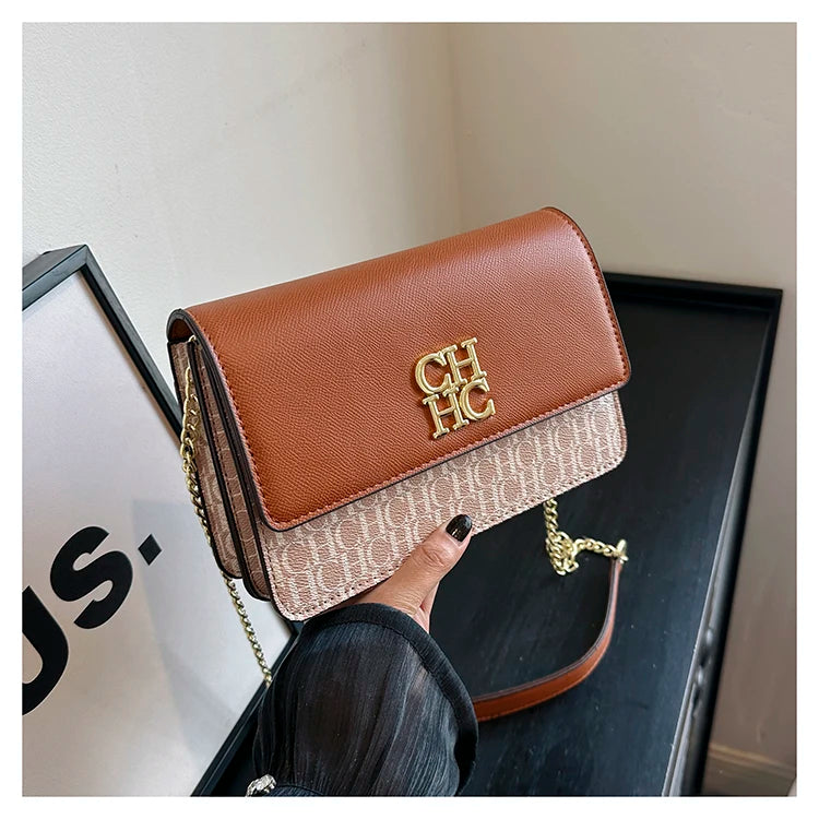 CH Pure Color Design Classic Ladies Crossbody Bag Fashion Luxury Brand Multi Embossed Ladies Handbag Ladies Shoulder Bag
