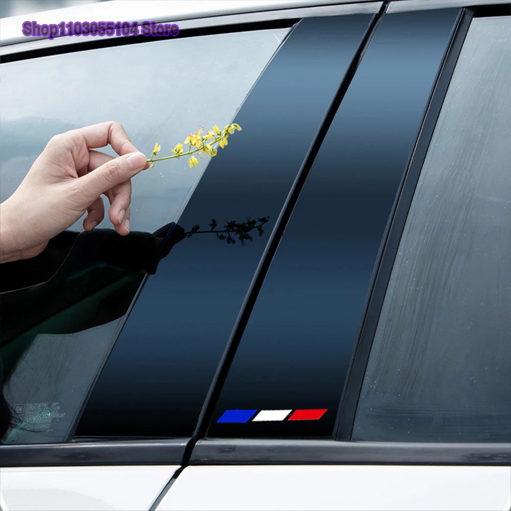 4PCS Tri Colors Car Rearview Mirror Sticker For Renault Megane RS Clio ZOE