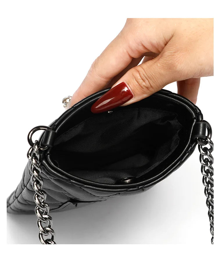 2024 New Trendy Women's Bag with Herringbone Chain Shoulder Bag, Crossbody Bag, Eagle Head, and Phone Bag