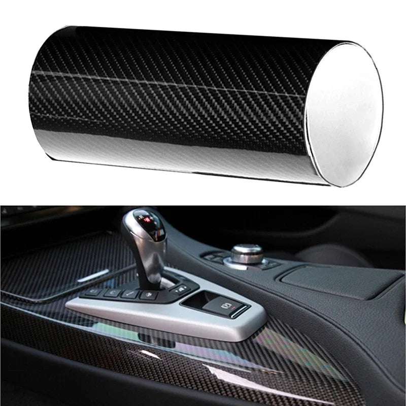 6D Carbon Fiber Vinyl High Glossy Black 6D Texture Film Wrap Car Motocycle Decal Sticker Color Change