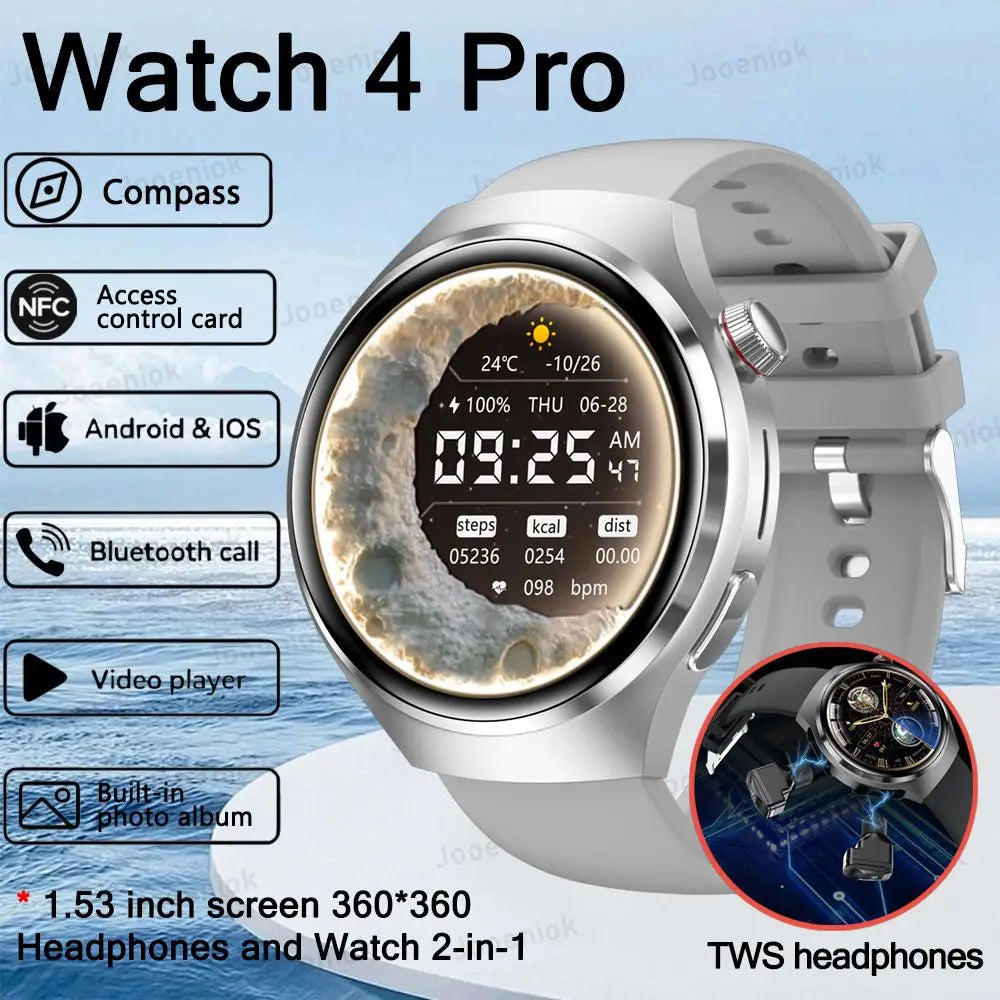 2025 New for HUAWEI Original Premium GPS Smart Watch TWS 2 in 1 NFC Bluetooth Call Earphone Heart Rate Waterproof Smart Bracelet