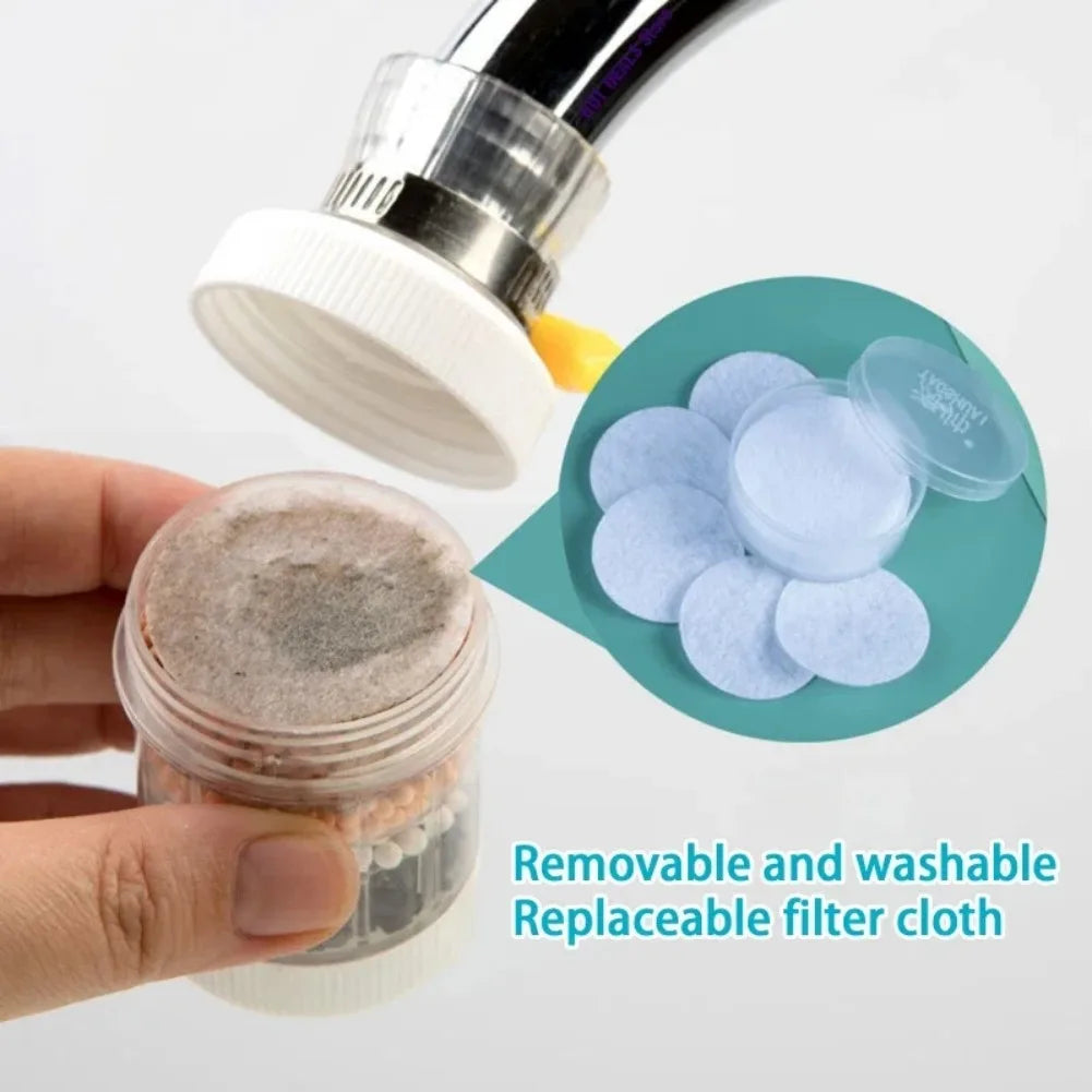 6-Layers Universal Kitchen Faucet Purifier Tap Filter Water Saving Bubbler Activated Carbon Filtration Shower Head Nozzle Filter