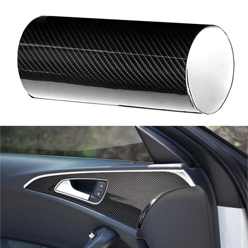 6D Carbon Fiber Vinyl High Glossy Black 6D Texture Film Wrap Car Motocycle Decal Sticker Color Change