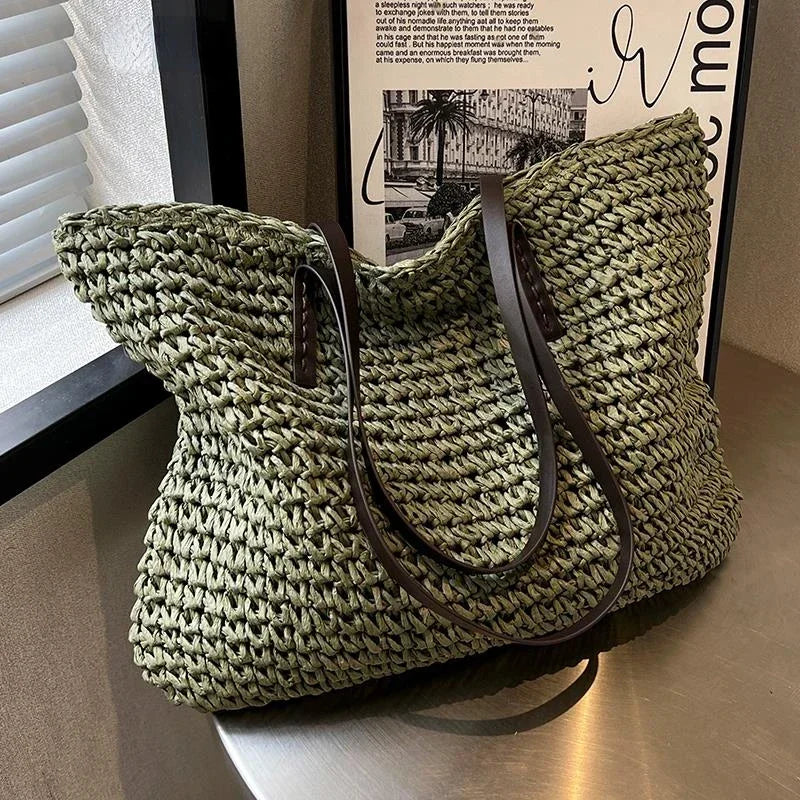 Summer Luxury Design Women's Bag 2025 Hot Selling Grass Woven Fashion Women's Shoulder Bag Leisure Large Capacity Shoulder Bag