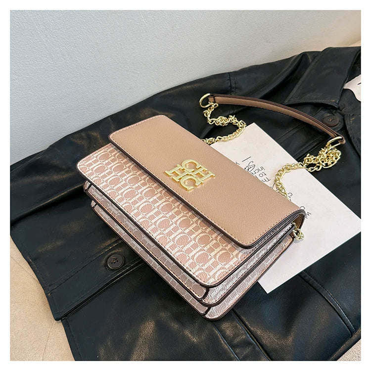 CH Pure Color Design Classic Ladies Crossbody Bag Fashion Luxury Brand Multi Embossed Ladies Handbag Ladies Shoulder Bag