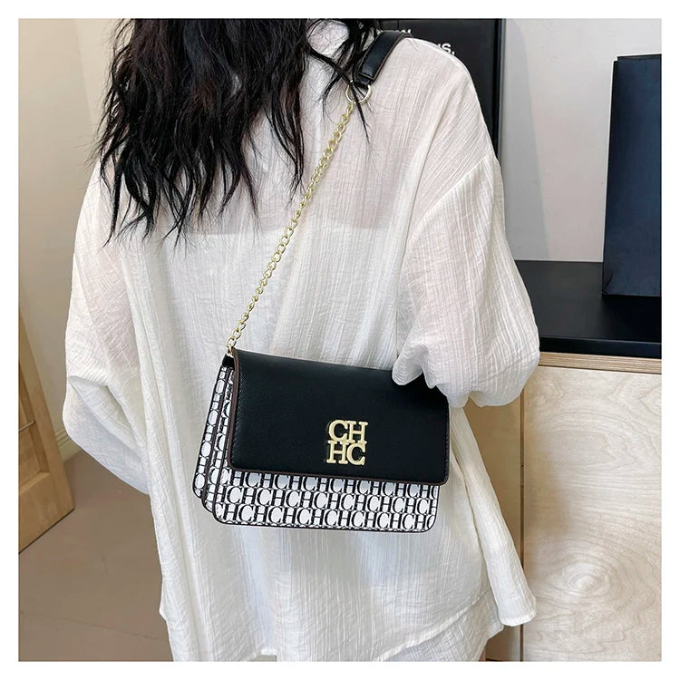 CH Pure Color Design Classic Ladies Crossbody Bag Fashion Luxury Brand Multi Embossed Ladies Handbag Ladies Shoulder Bag