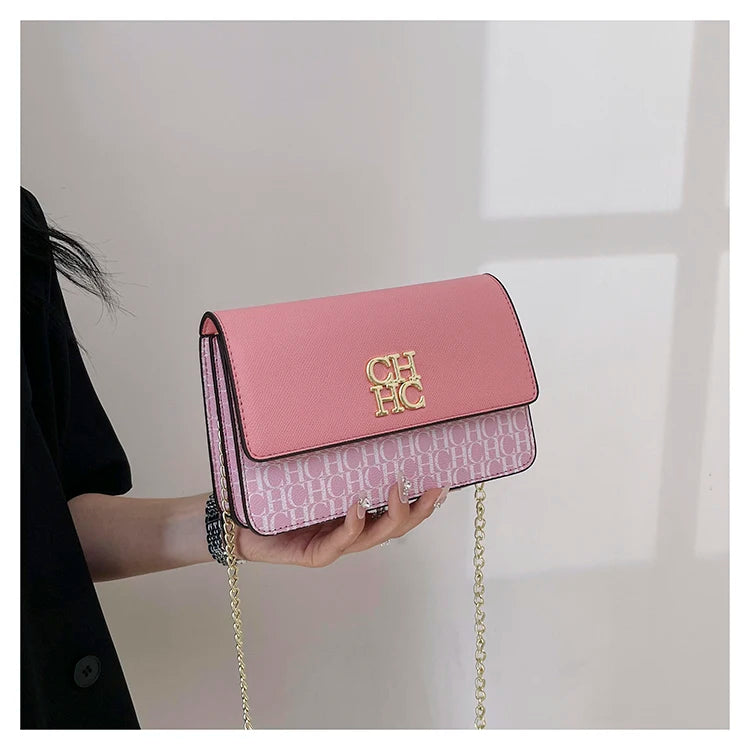 CH Pure Color Design Classic Ladies Crossbody Bag Fashion Luxury Brand Multi Embossed Ladies Handbag Ladies Shoulder Bag