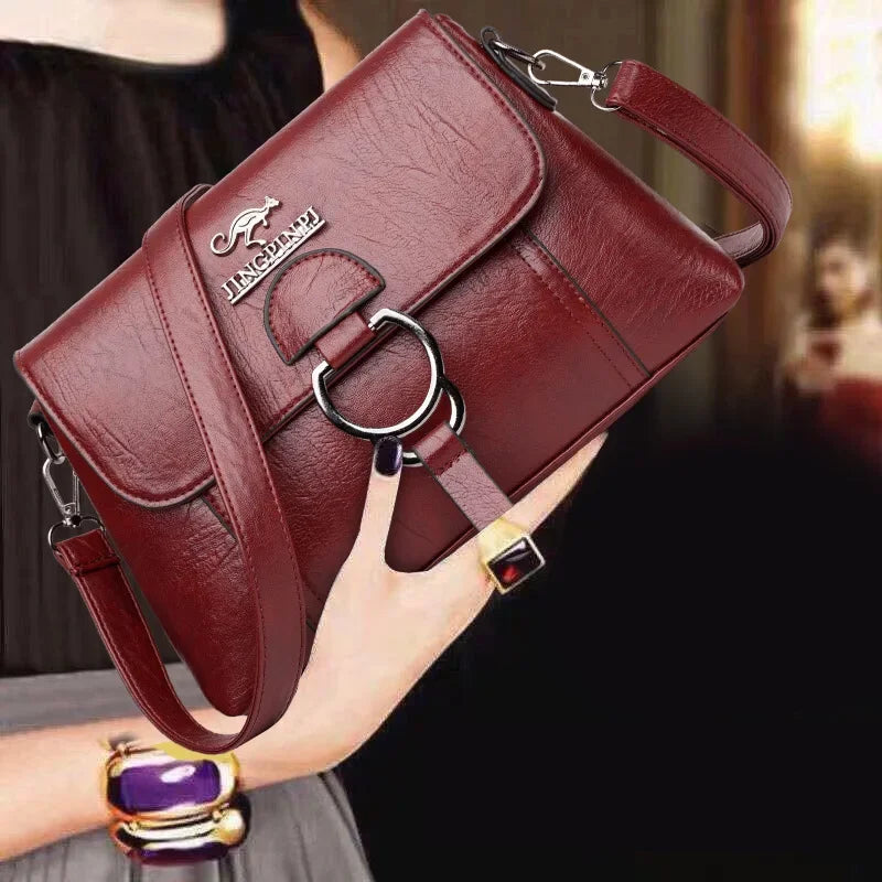 2023 Single Shoulder Bag PU Soft Leather Texture Women's Bag Large Capacity Crossbody Bag Simple Small Square Fashion Handbag