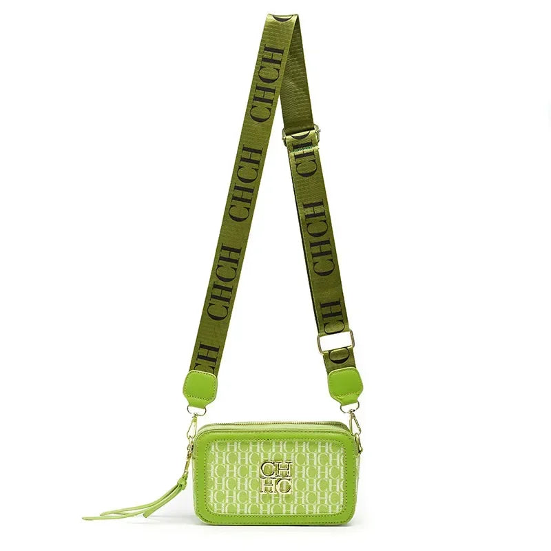 CH Women's Crossbody Bag Letter High Quality Bag Fashion Women's Elegant Shoulder Bag Square Design Solid Color Classic Trendy