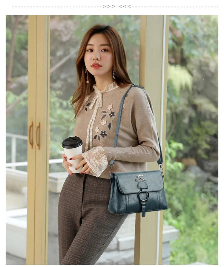 2023 Single Shoulder Bag PU Soft Leather Texture Women's Bag Large Capacity Crossbody Bag Simple Small Square Fashion Handbag