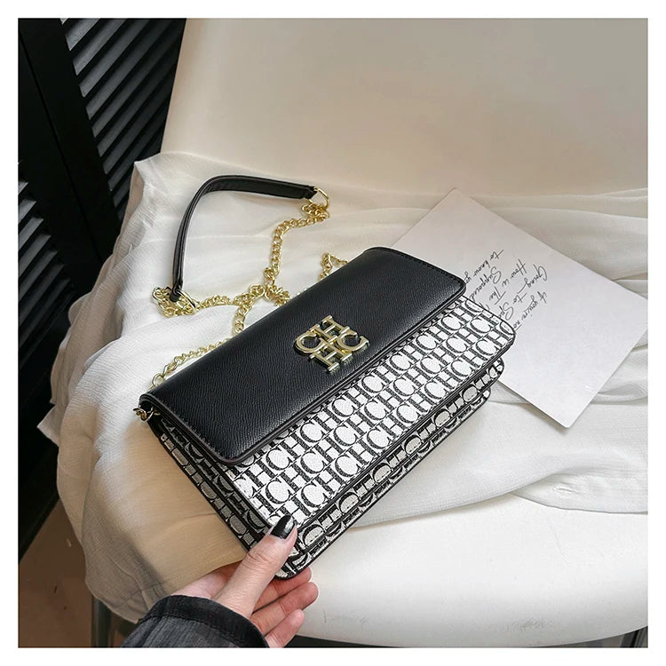 CH Pure Color Design Classic Ladies Crossbody Bag Fashion Luxury Brand Multi Embossed Ladies Handbag Ladies Shoulder Bag
