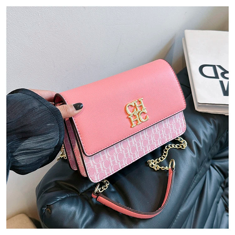 CH Pure Color Design Classic Ladies Crossbody Bag Fashion Luxury Brand Multi Embossed Ladies Handbag Ladies Shoulder Bag