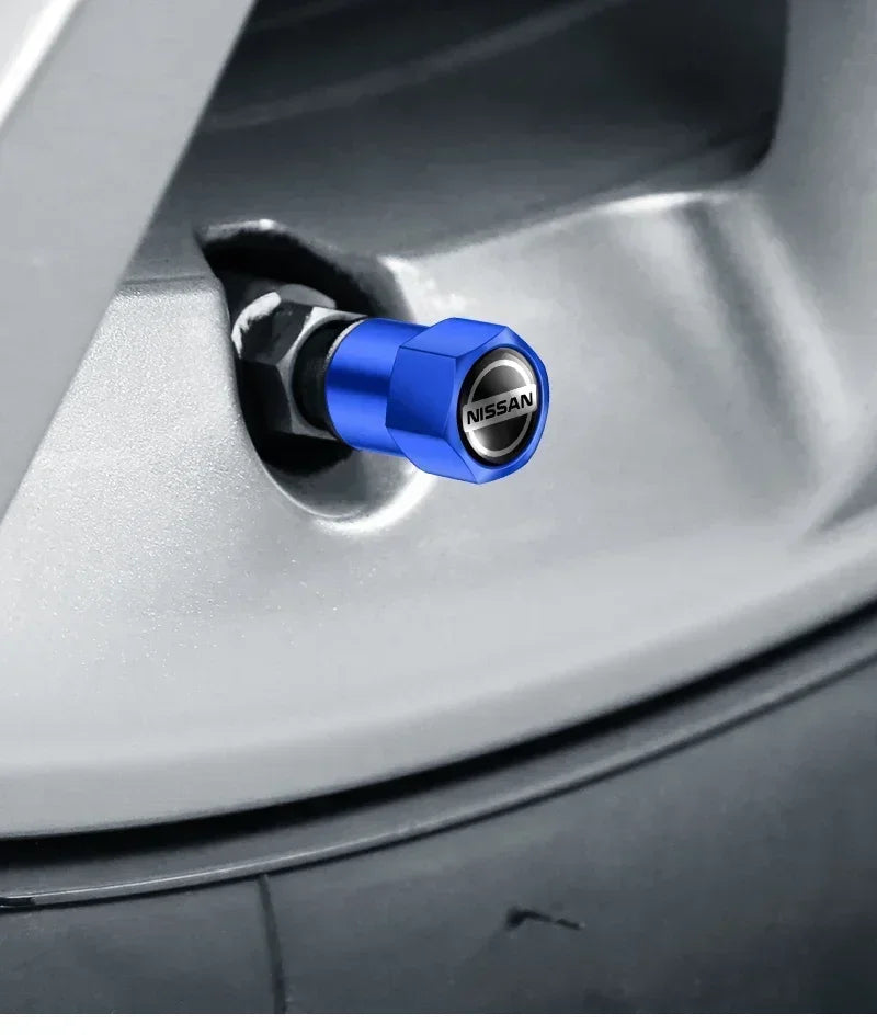 4PCS Car Badge Wheel Tires Valve Caps Metal Tyre Dust Covers For Nissan J10 X-Trail Qashqai Juke Leaf Micra NOTE Patrol Gadgets