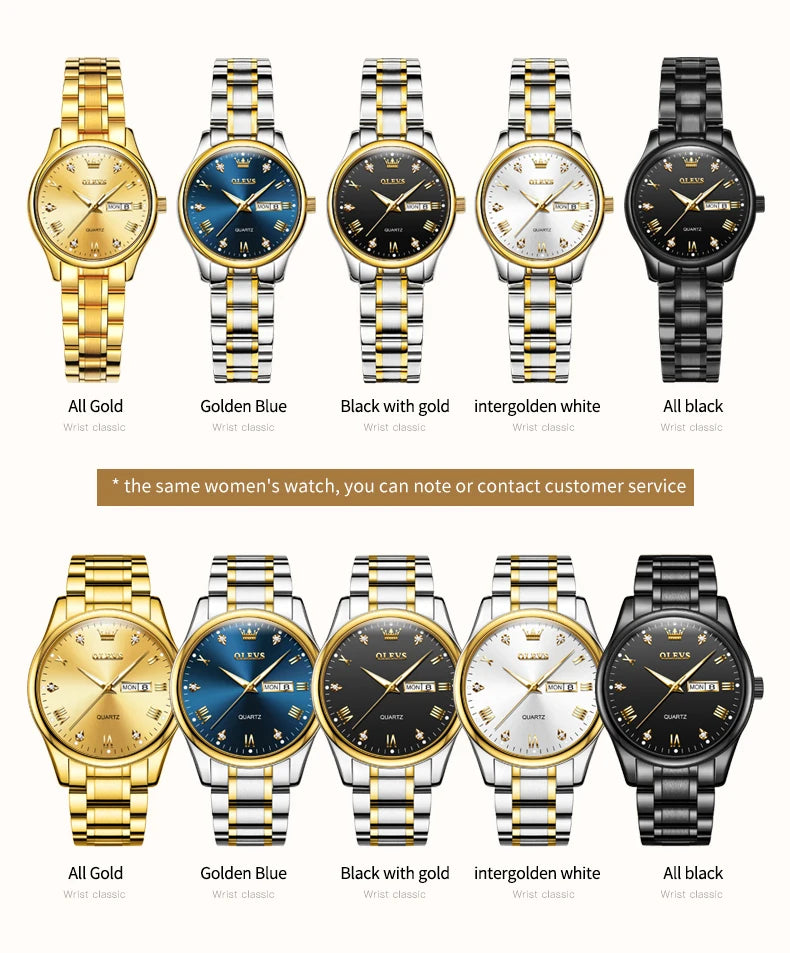OLEVS 5563 Diamond Scale Women's Wristwatch 30m Waterproof Luminous Stainless Steel Ladies Watch Original Quartz Watch for Women