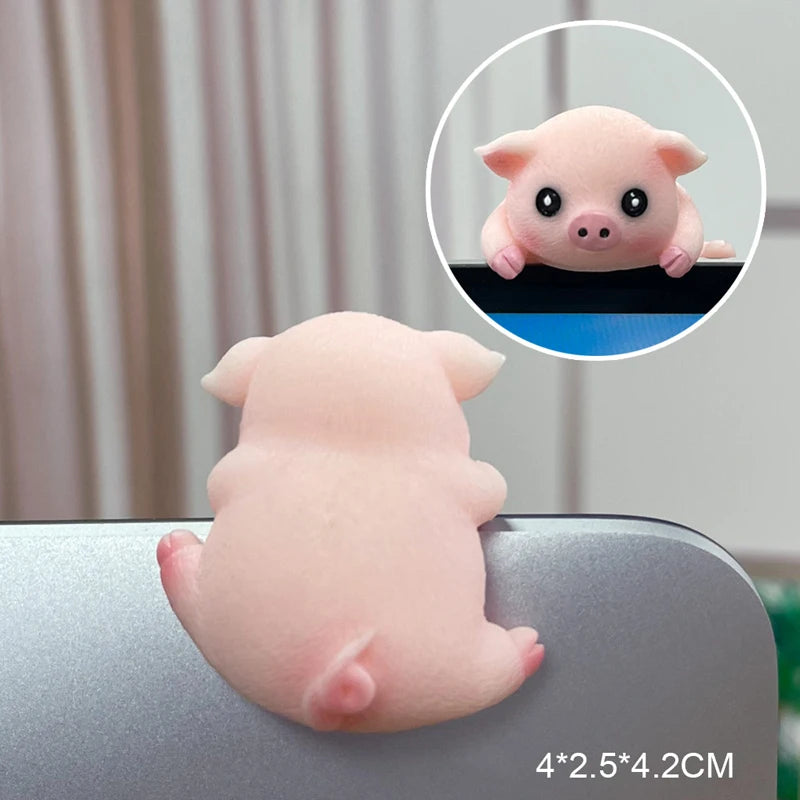 Creative Resin Car Center Console Navigator Screen Lying Panda Animal Decoration Computer Display Koala Model Pig Bear Toy Gift