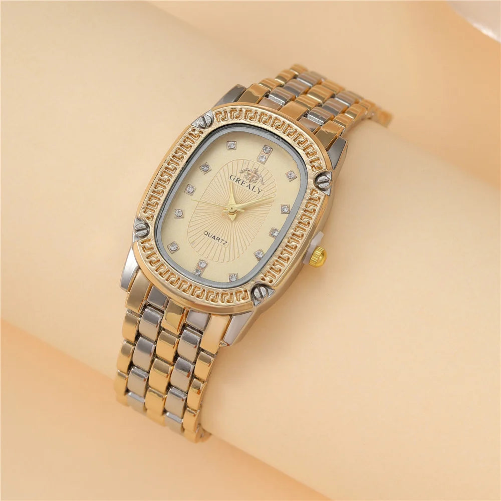 Luxury 2025 Women's Simple Quartz Watch Casual Green Diamond Set design Female Dress stainless steel bracelet clock Watches