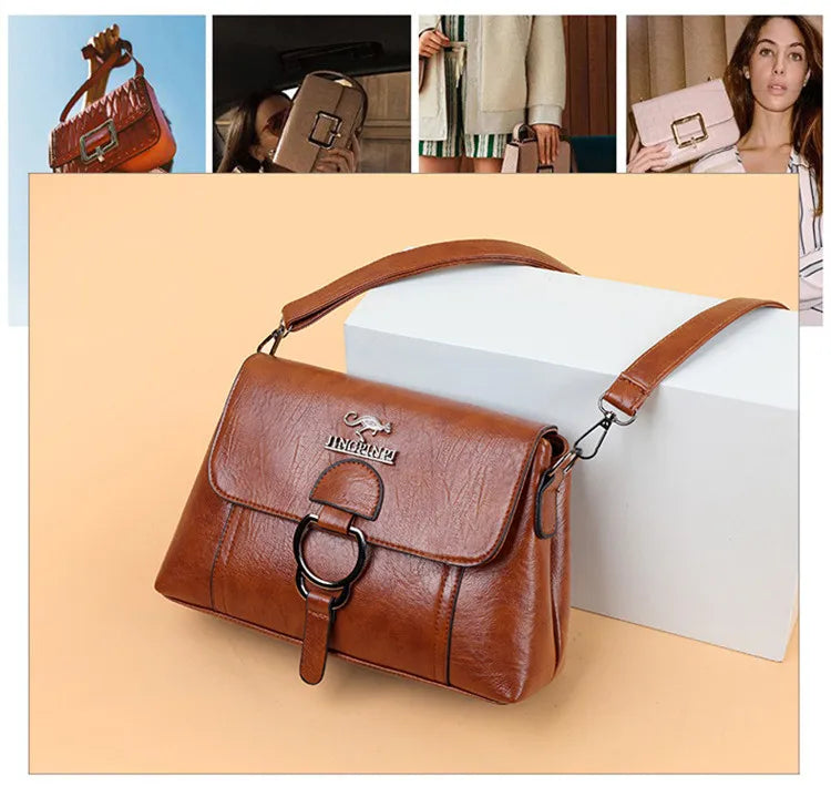 2023 Single Shoulder Bag PU Soft Leather Texture Women's Bag Large Capacity Crossbody Bag Simple Small Square Fashion Handbag