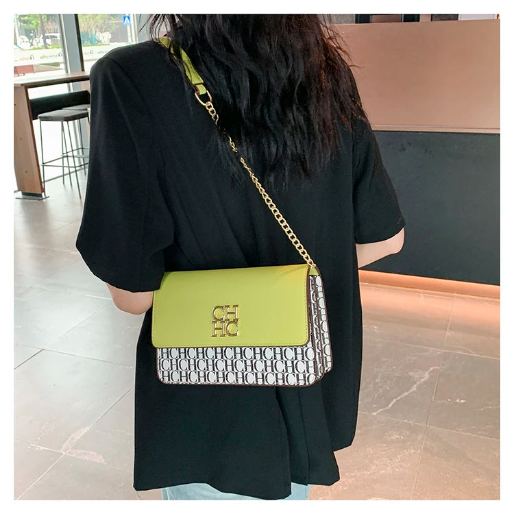 CH Pure Color Design Classic Ladies Crossbody Bag Fashion Luxury Brand Multi Embossed Ladies Handbag Ladies Shoulder Bag