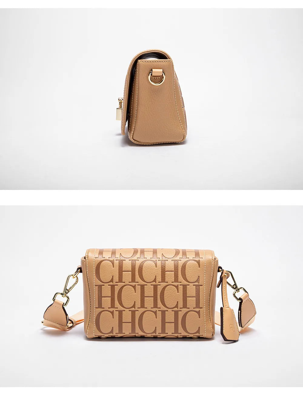 CHHC Women's Shoulder Bag Fashion Design Model Metal 2024 Fashion Solid Colour Accessories Buckle  Luxury Brand Printed Head Bag