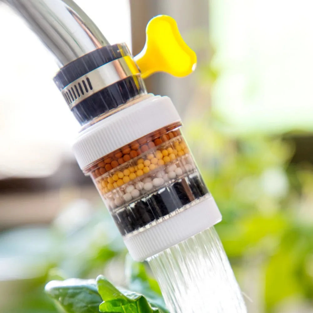 6-Layers Universal Kitchen Faucet Purifier Tap Filter Water Saving Bubbler Activated Carbon Filtration Shower Head Nozzle Filter