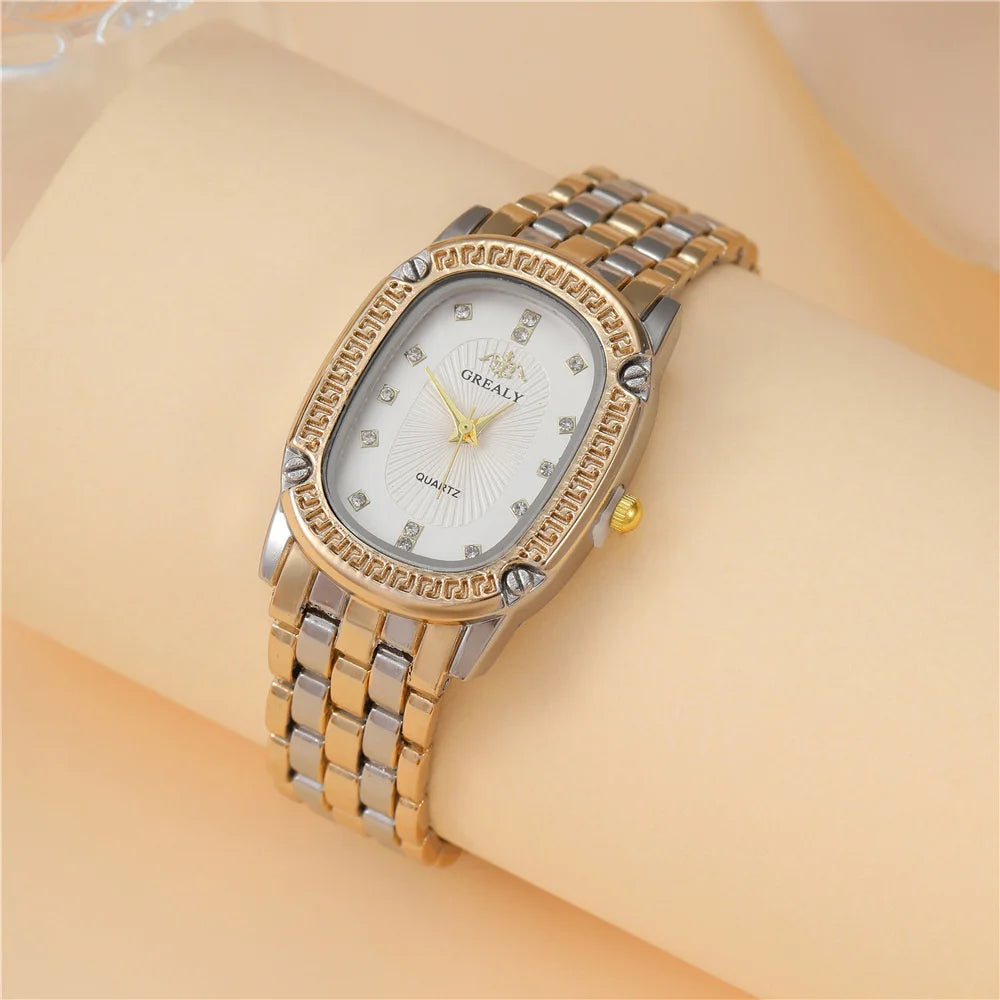 Luxury 2025 Women's Simple Quartz Watch Casual Green Diamond Set design Female Dress stainless steel bracelet clock Watches