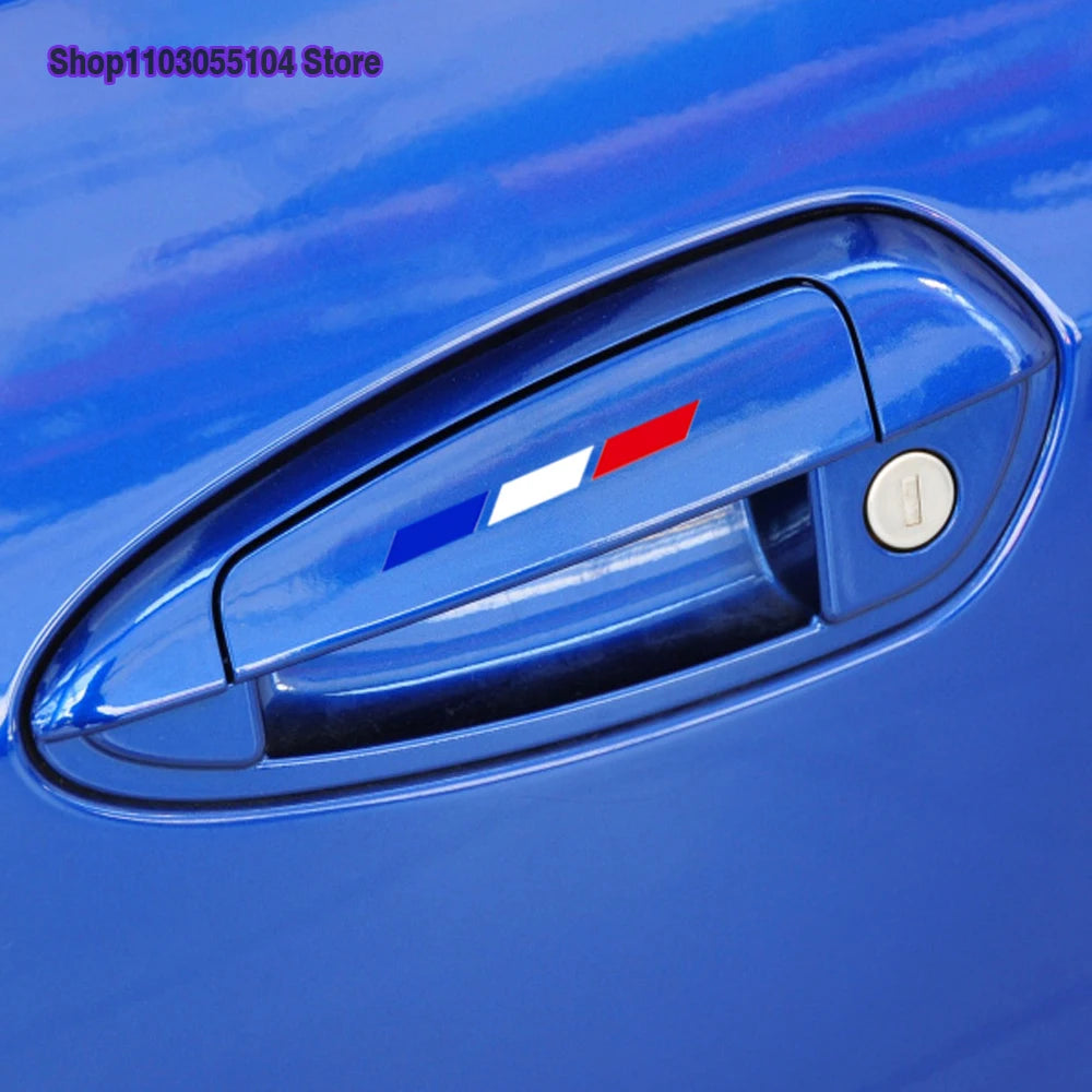 4PCS Tri Colors Car Rearview Mirror Sticker For Renault Megane RS Clio ZOE