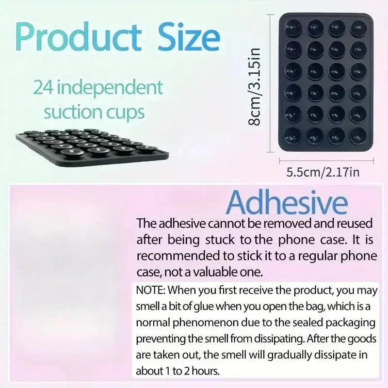 Phone Silicone Suction Cup Holder Multifunctional Suction Cup Wall Stand Square Anti-Slip Single-Sided Case Mount Back Sticker