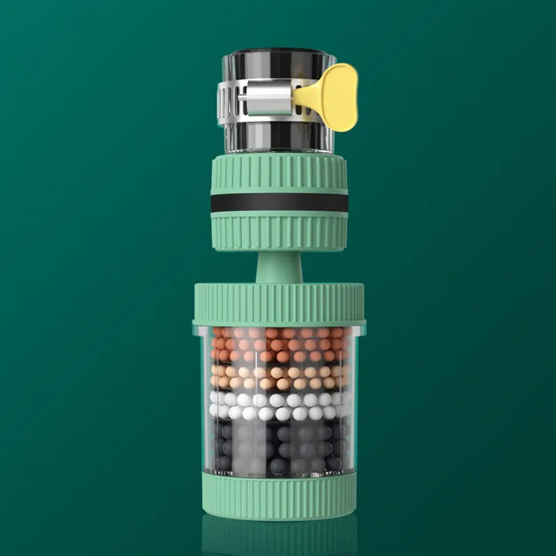 6-Layers Universal Kitchen Faucet Purifier Tap Filter Water Saving Bubbler Activated Carbon Filtration Shower Head Nozzle Filter