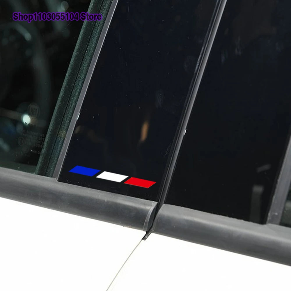 4PCS Tri Colors Car Rearview Mirror Sticker For Renault Megane RS Clio ZOE