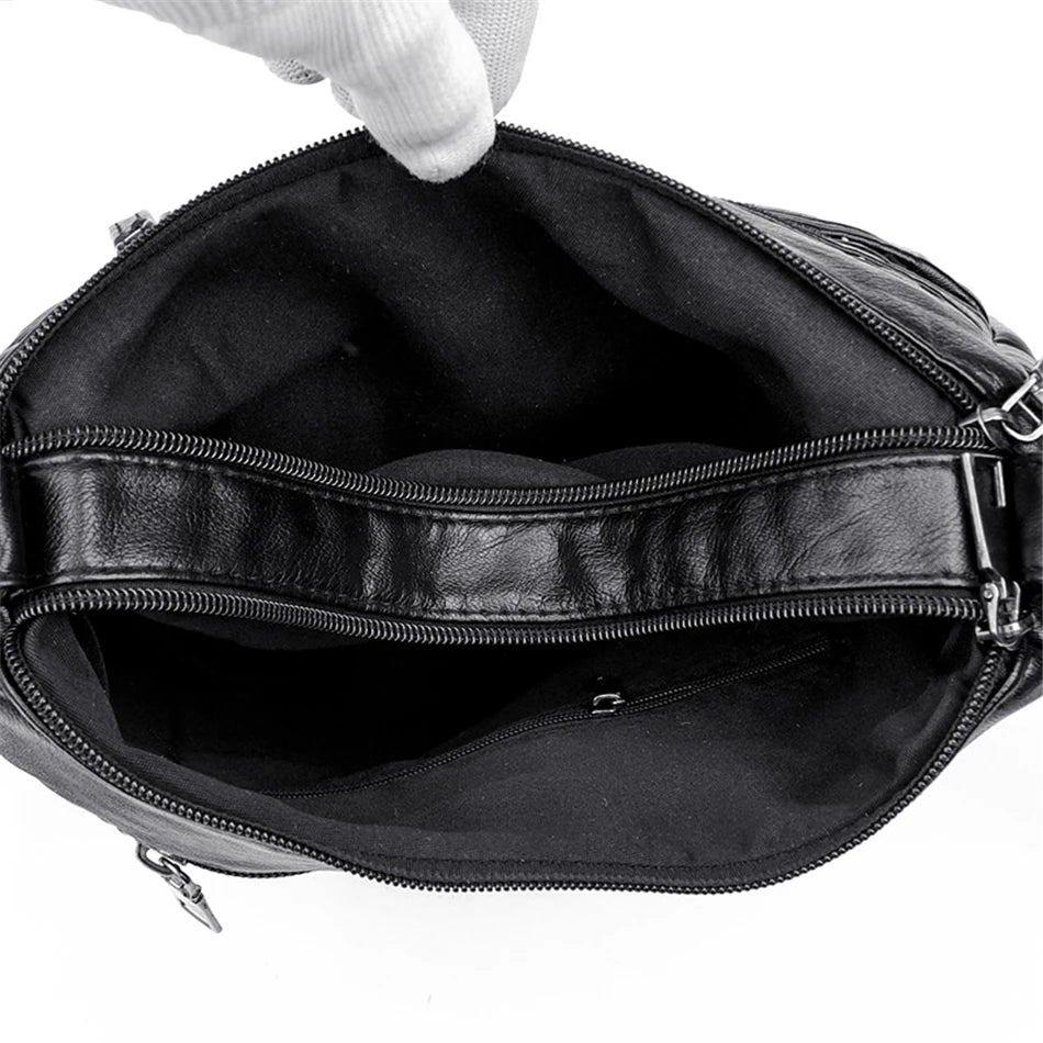 High Quality Women's Soft PU Leather Shoulder Bags Multi-Layer Pockets Classic Crossbody Bag Luxury Designer Handbags and Purses
