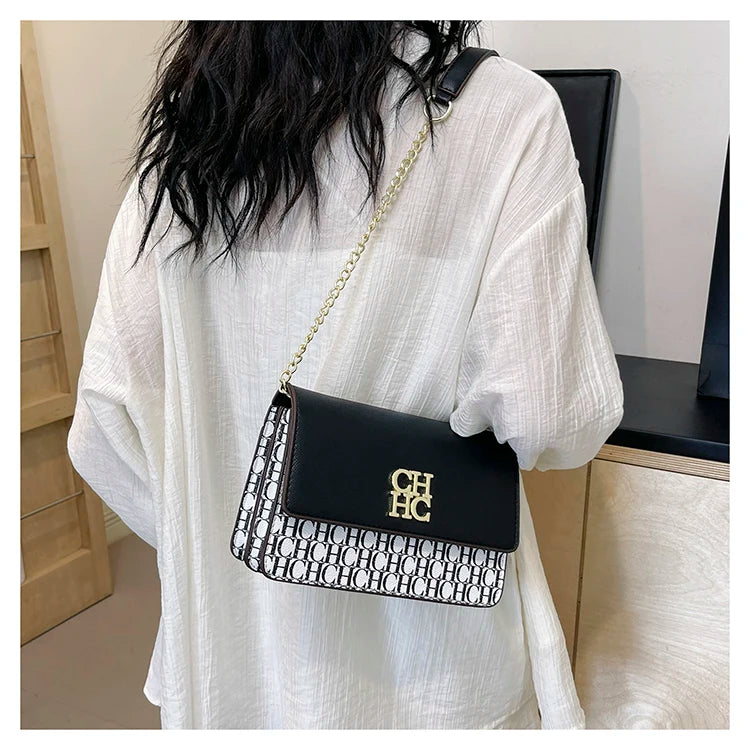 CH Pure Color Design Classic Ladies Crossbody Bag Fashion Luxury Brand Multi Embossed Ladies Handbag Ladies Shoulder Bag
