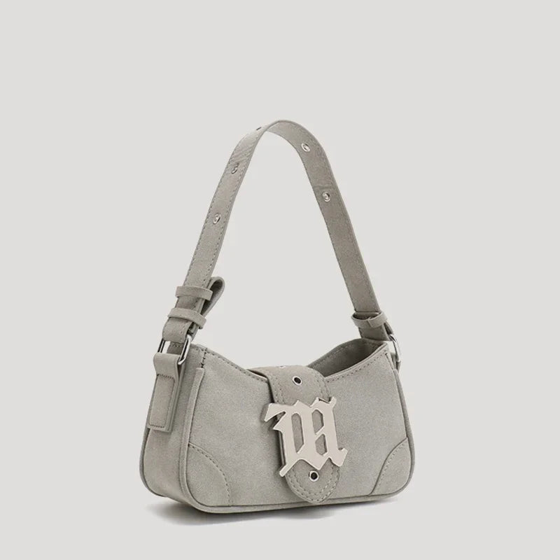 Casual Bags For Women Luxury Designer Brand Handbags And Purses 2024 New In PU Nubuck Sheet Metal Decoration Crossbody Bag Small