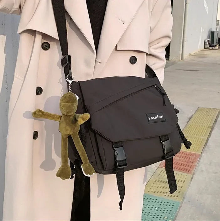 Youth Fashion Nylon Crossbody Bags for Women Handbags Shoulder Bag Large Capacity Solid Canvas Messenger Bag Girls School Bags