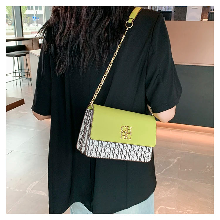 CH Pure Color Design Classic Ladies Crossbody Bag Fashion Luxury Brand Multi Embossed Ladies Handbag Ladies Shoulder Bag