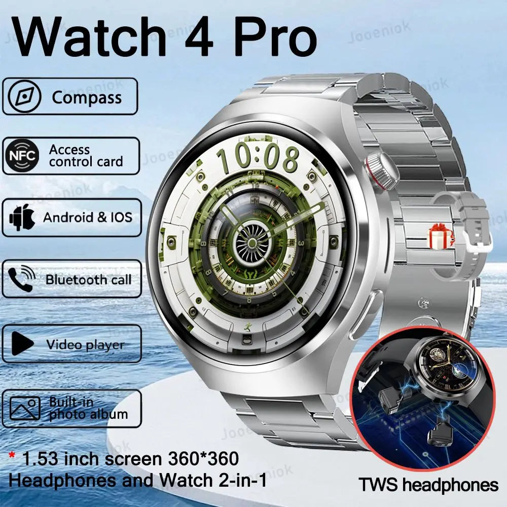 2025 New for HUAWEI Original Premium GPS Smart Watch TWS 2 in 1 NFC Bluetooth Call Earphone Heart Rate Waterproof Smart Bracelet