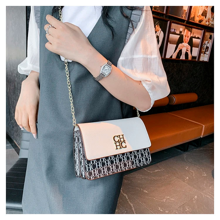 CH Pure Color Design Classic Ladies Crossbody Bag Fashion Luxury Brand Multi Embossed Ladies Handbag Ladies Shoulder Bag