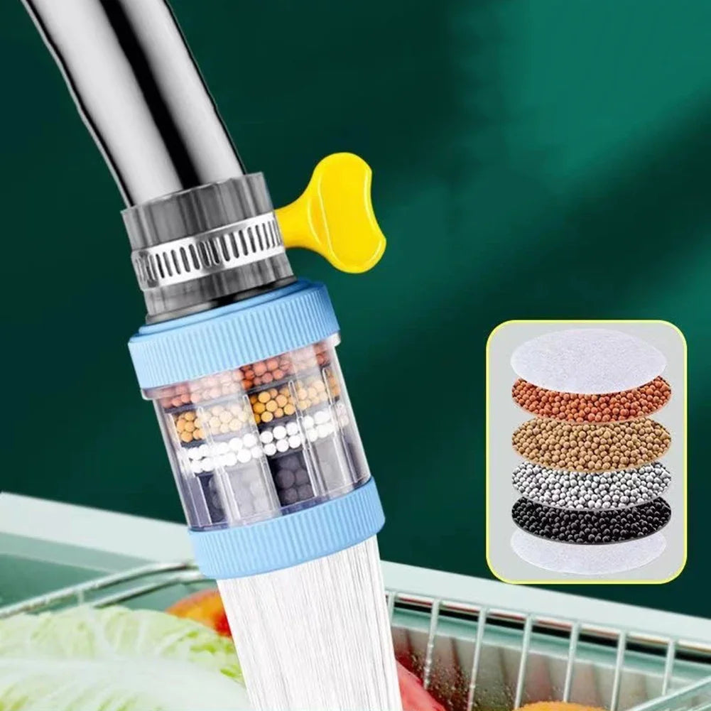 6-Layers Universal Kitchen Faucet Purifier Tap Filter Water Saving Bubbler Activated Carbon Filtration Shower Head Nozzle Filter