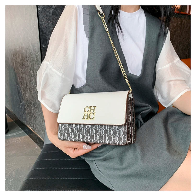 CH Pure Color Design Classic Ladies Crossbody Bag Fashion Luxury Brand Multi Embossed Ladies Handbag Ladies Shoulder Bag