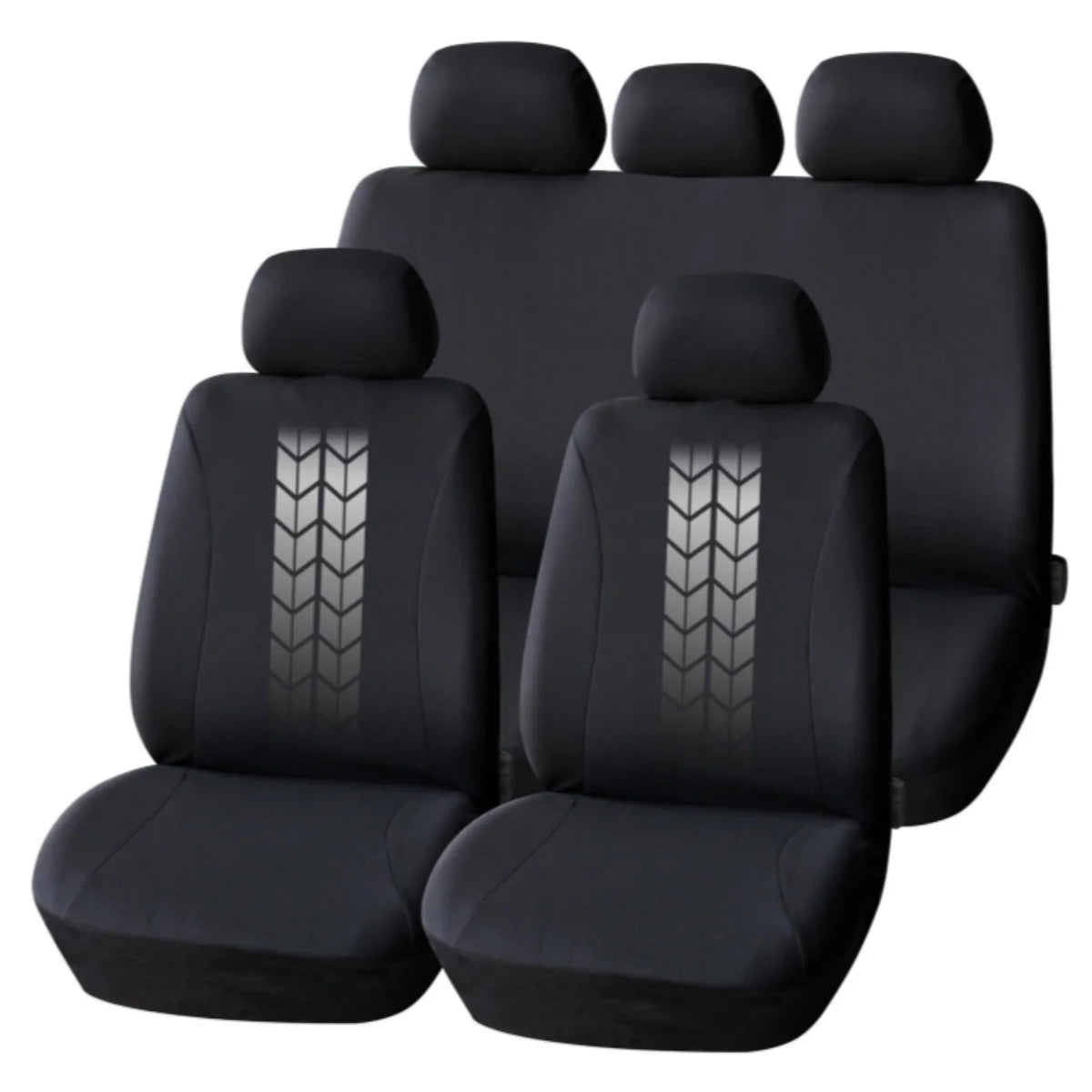 AUTO HIGH Universal Auto Seat Covers Full Set for Car Truck SUV Van Polyester Front & Rear Protector Black