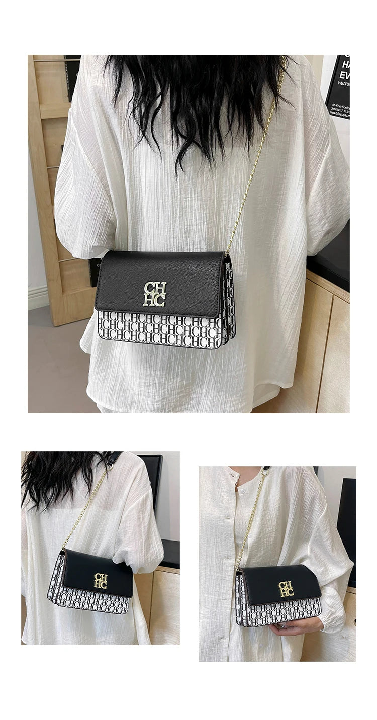 CH Pure Color Design Classic Ladies Crossbody Bag Fashion Luxury Brand Multi Embossed Ladies Handbag Ladies Shoulder Bag