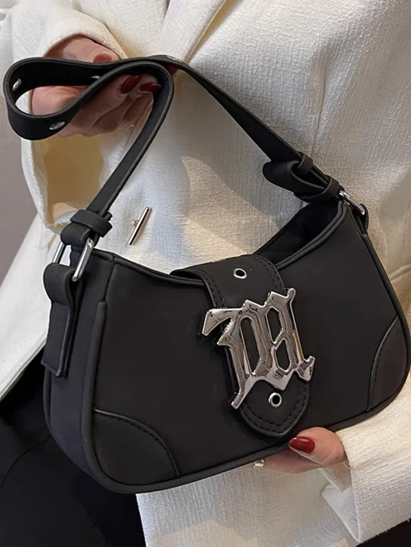 Casual Bags For Women Luxury Designer Brand Handbags And Purses 2024 New In PU Nubuck Sheet Metal Decoration Crossbody Bag Small