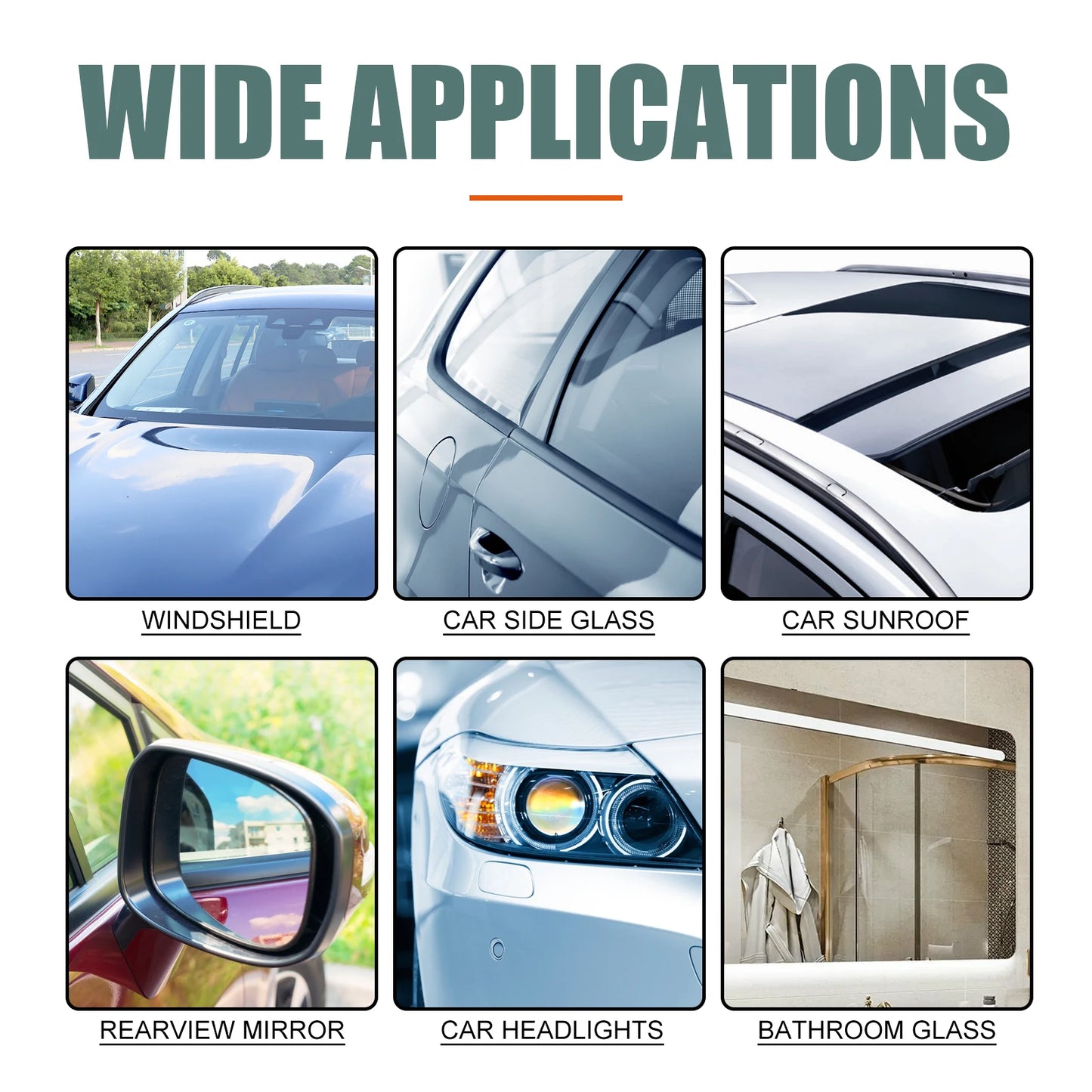 Hydrophobic Windshield Spray - Water Repellent Anti-Fog Coating for Car & Mirrors,Quick-Drying Streak-Free Protection & Cleaning